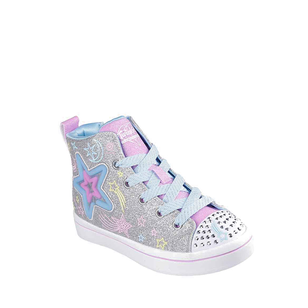 Skechers Twi-Lites 2.0 - Neon Galaxy Girl's Lifestyle Shoes - Silver