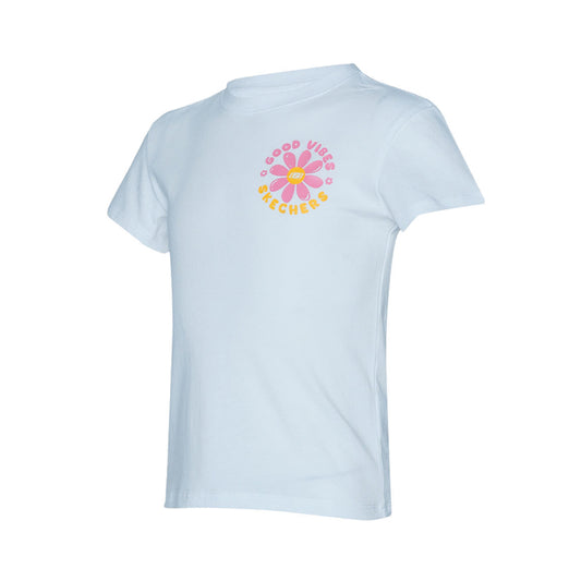 Skechers Girls Toddler Vibes T-Shirts - White