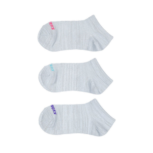 Skechers 3pk Girls Non Terry Low Cut Girls - Grey Multicolor