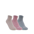 Skechers 3Pk 1/2 Terry Qtr Crew Women - Blue Pink