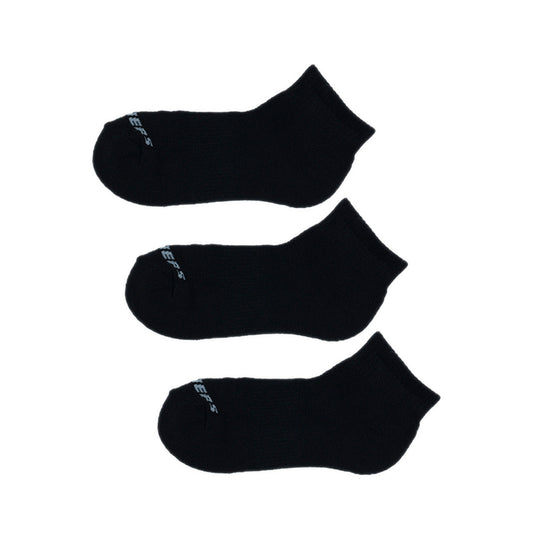 Skechers 3PK 1/2 Terry Qtr Crew Women Socks - Black