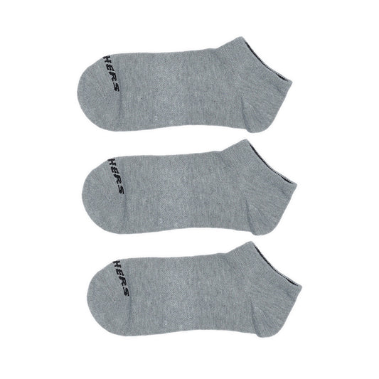 SKECHERS 3PK NON TERRY LOW CUT UNISEX - GREY