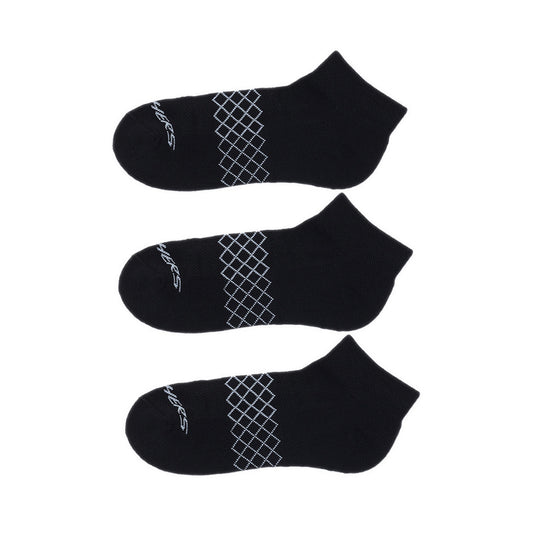 SKECHERS 3PK 1/2 TERRY QTR CREW WOMEN - BLACK