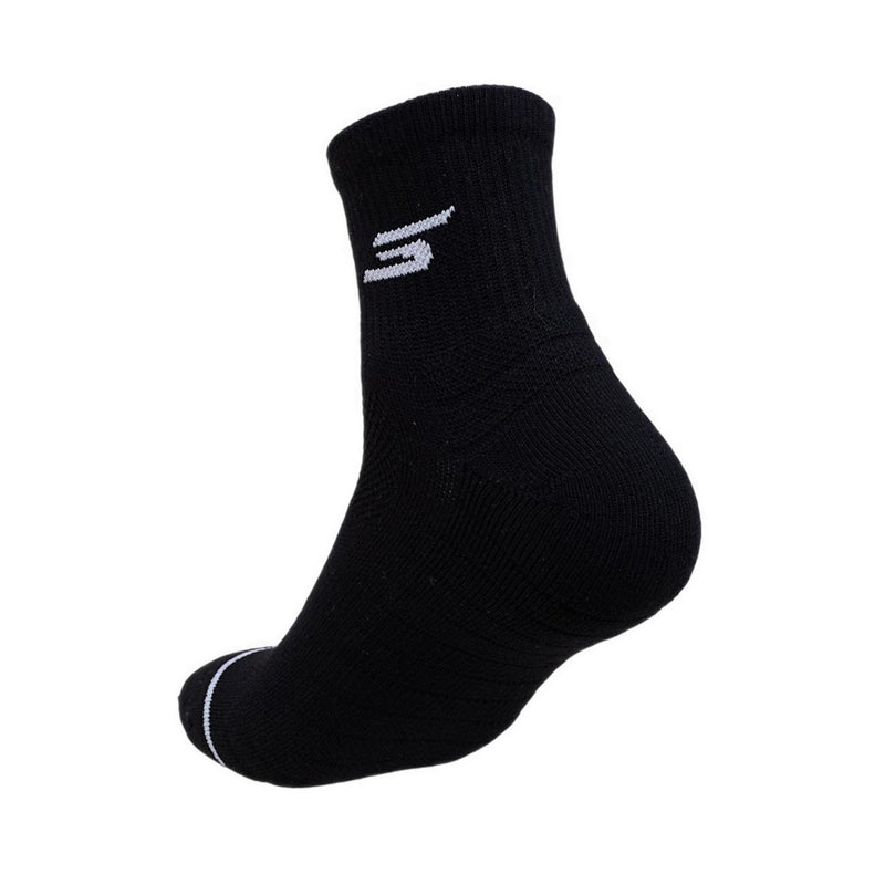 Skechers 3Pk Mens 1/2 Terry Qtr Crew - Black