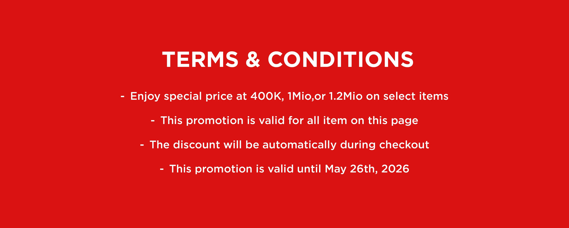 Special Price (18 - 26 May 26)