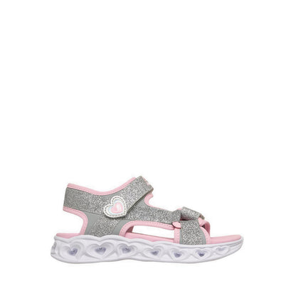 Skechers Heart Lights Girl's Sandal - Silver