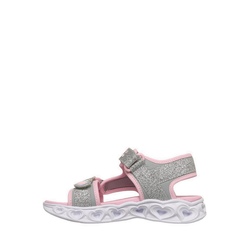 Skechers Heart Lights Girl's Sandal - Silver