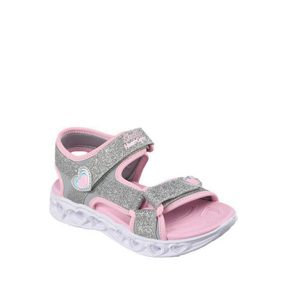 Skechers Heart Lights Girl's Sandal - Silver