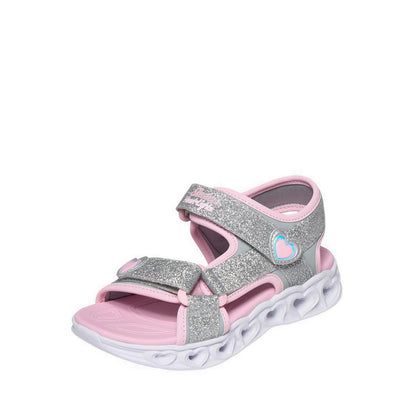 Skechers Heart Lights Girl's Sandal - Silver