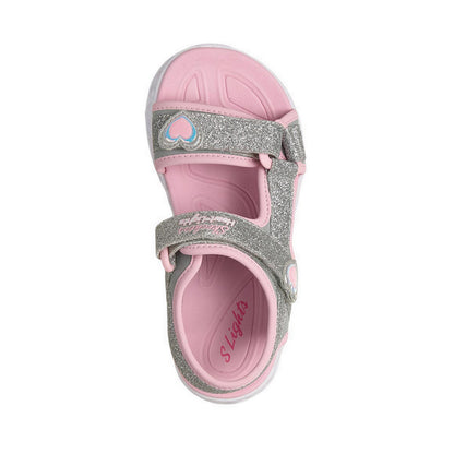 Skechers Heart Lights Girl's Sandal - Silver