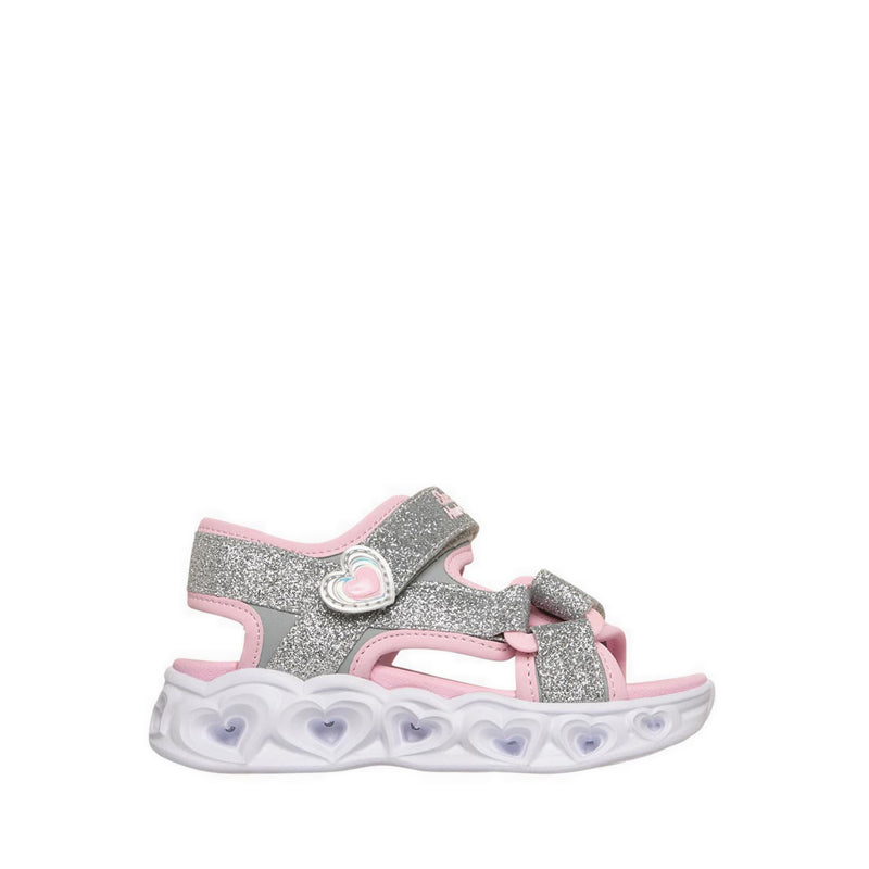 Skechers Heart Lights Girl's Sandal - Silver
