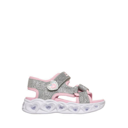 Skechers Heart Lights Girl's Sandal - Silver