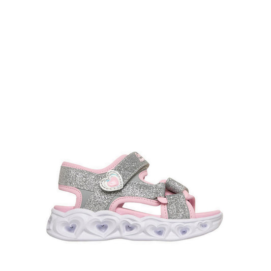 Skechers Heart Lights Girl's Sandal - Silver