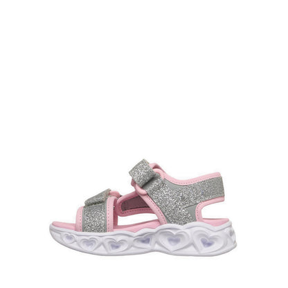 Skechers Heart Lights Girl's Sandal - Silver