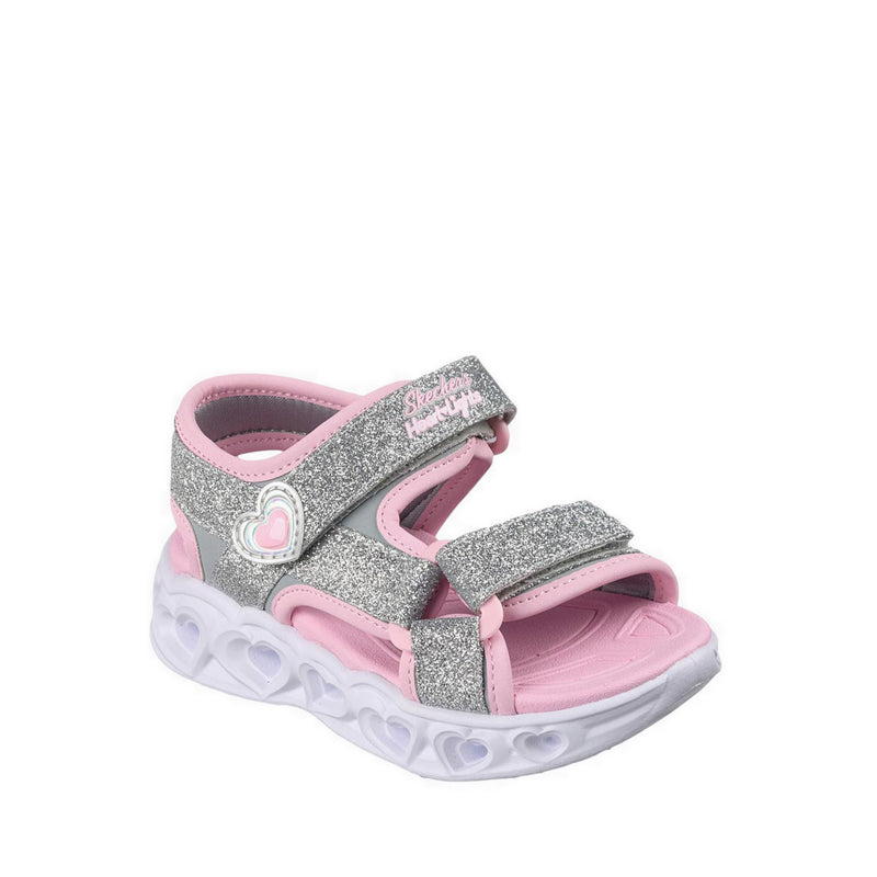 Skechers Heart Lights Girl's Sandal - Silver