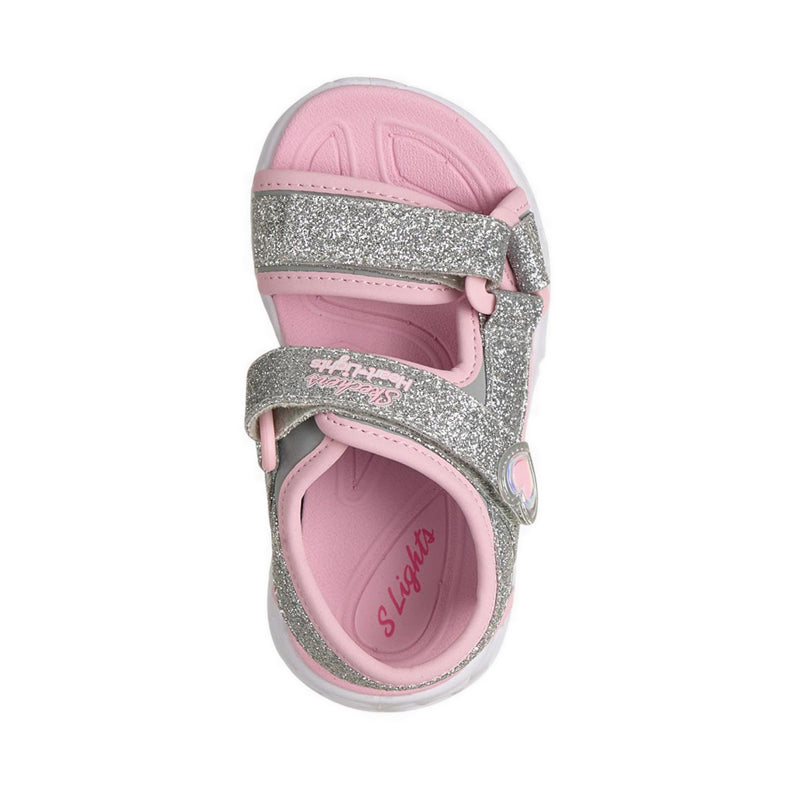 Skechers Heart Lights Girl's Sandal - Silver