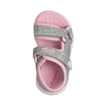 Skechers Heart Lights Girl's Sandal - Silver