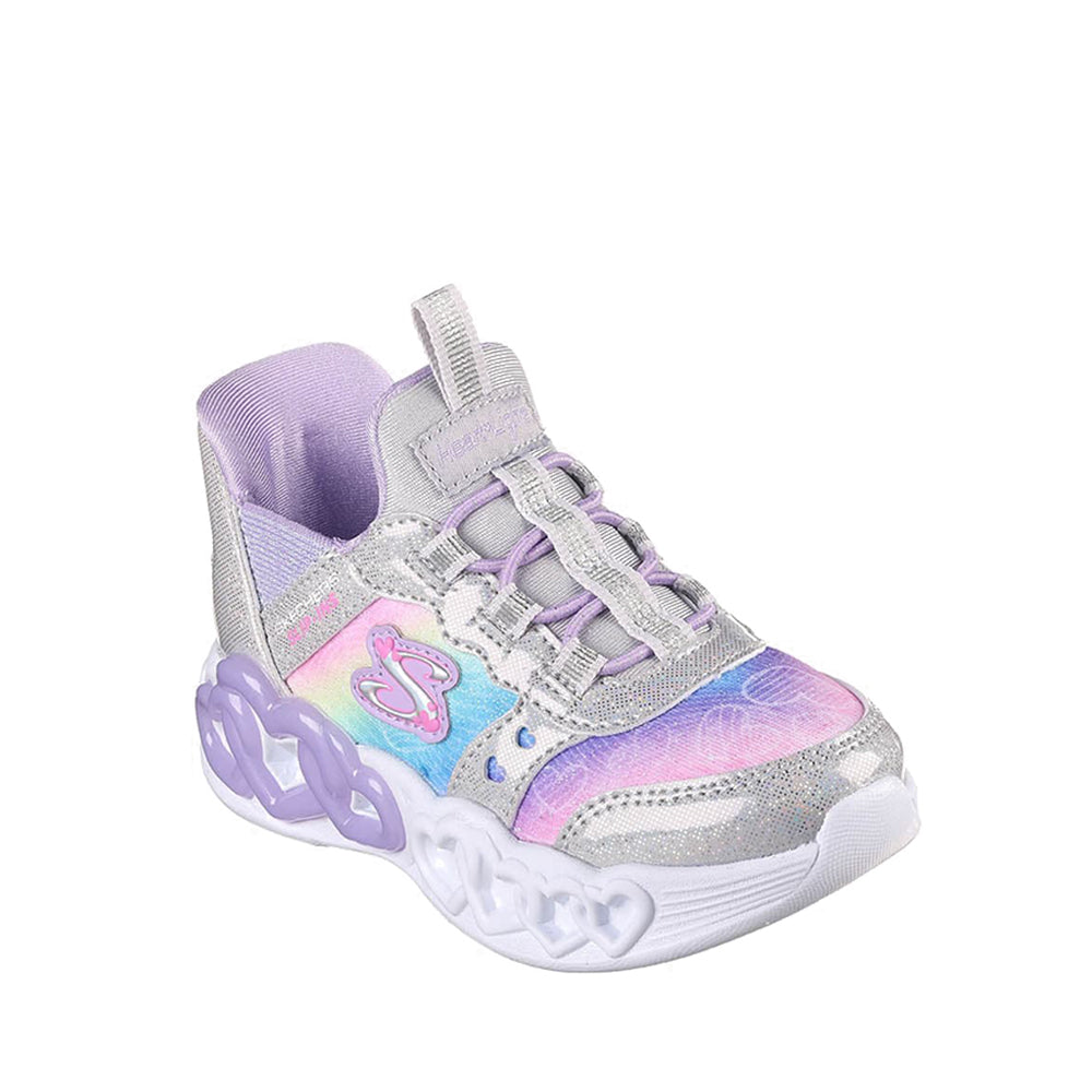 Skechers Slip-Ins Infinite Heart Lights Girl's Shoes - Silver