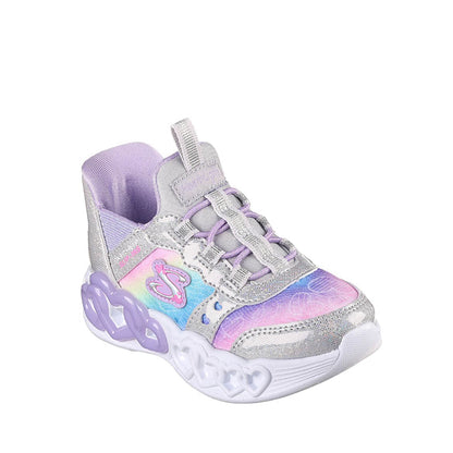 Skechers Slip-Ins Infinite Heart Lights Girl's Shoes - Silver