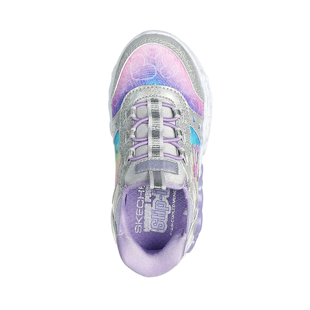 Skechers Slip-Ins Infinite Heart Lights Girl's Shoes - Silver