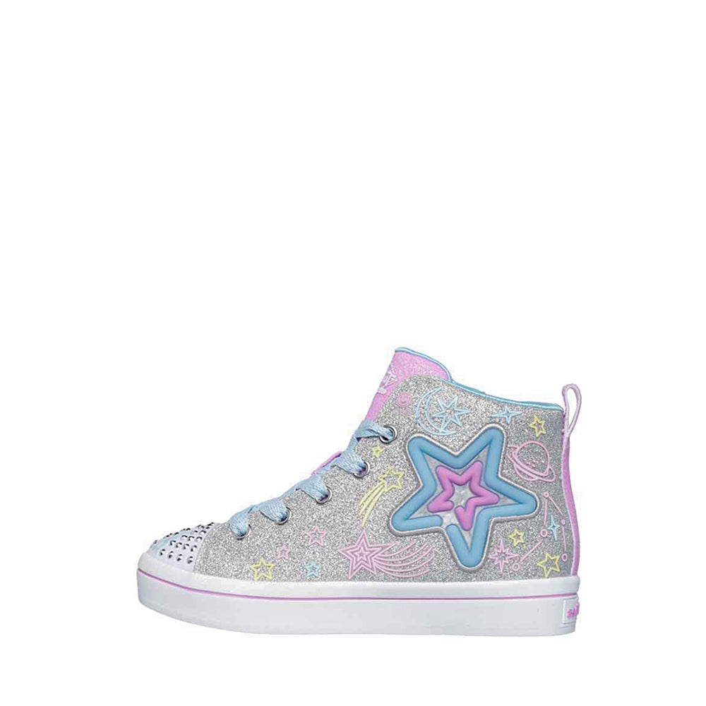 Skechers Twi-Lites 2.0 - Neon Galaxy Girl's Lifestyle Shoes - Silver
