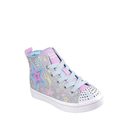 Skechers Twi-Lites 2.0 - Neon Galaxy Girl's Lifestyle Shoes - Silver