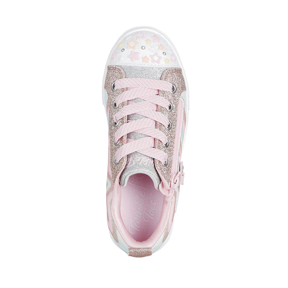 Skechers Twinkle Sparks Girl's Lifestyle Grade School Shoes - Rose