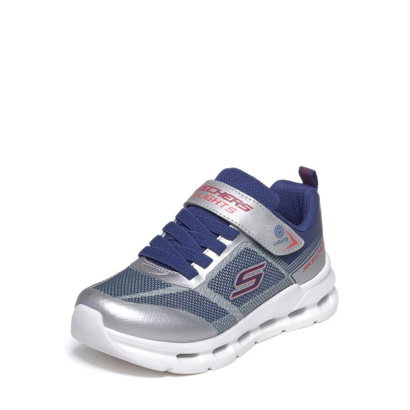 Skechers Glide-Step Lights Boy's Lifestyle Shoes (Grade School / Teen) - Silver