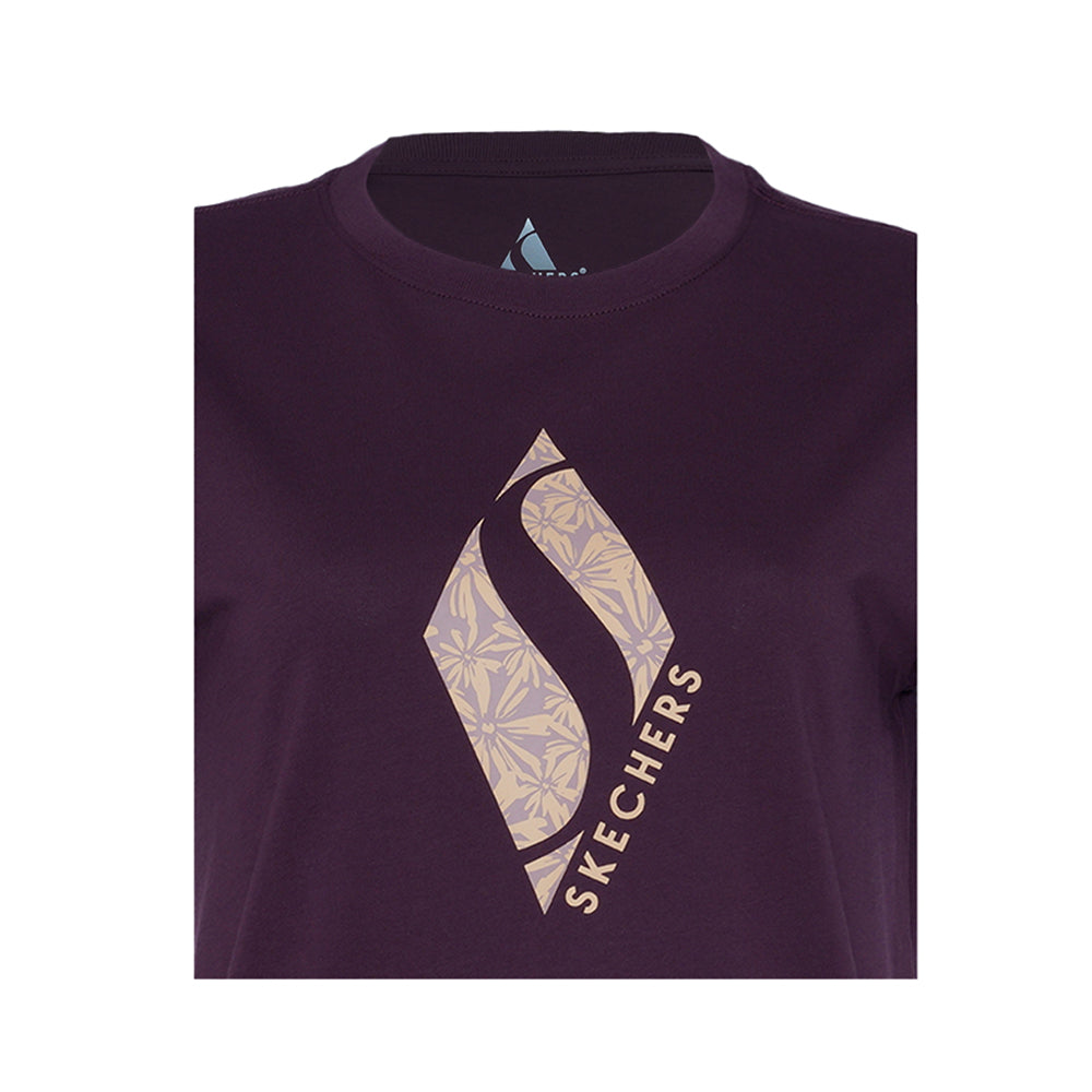 Skechers Women T-Shirts - Mauve Wine