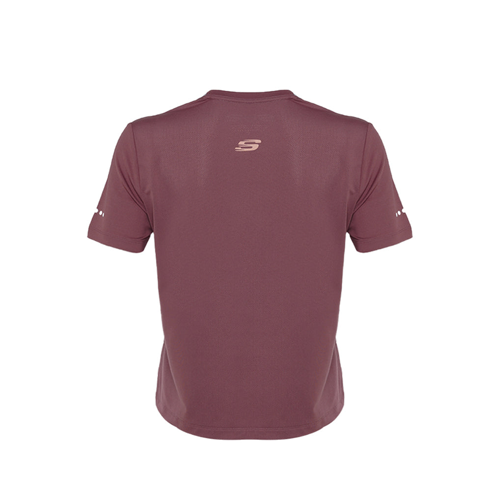 Skechers Women Cropped Sports T-Shirts - Rose Brown