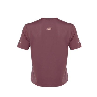 Skechers Women Cropped Sports T-Shirts - Rose Brown