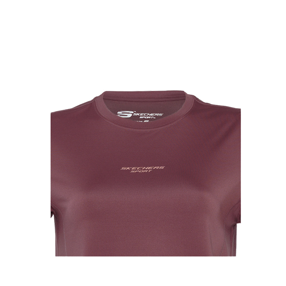 Skechers Women Cropped Sports T-Shirts - Rose Brown