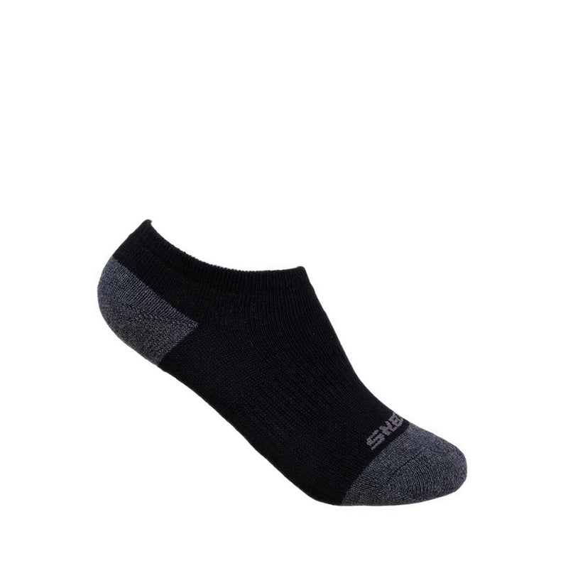 Skechers 3Pk Boys Full Terry No Show - Black / White