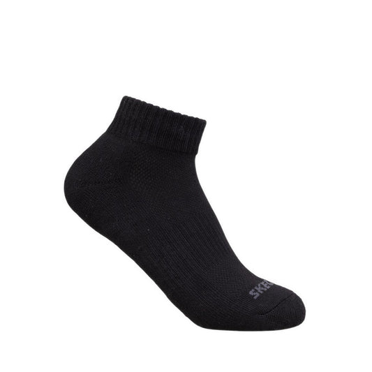 Skechers 3PK 1/2 Terry Qtr Crew Boys Socks - Black / Grey