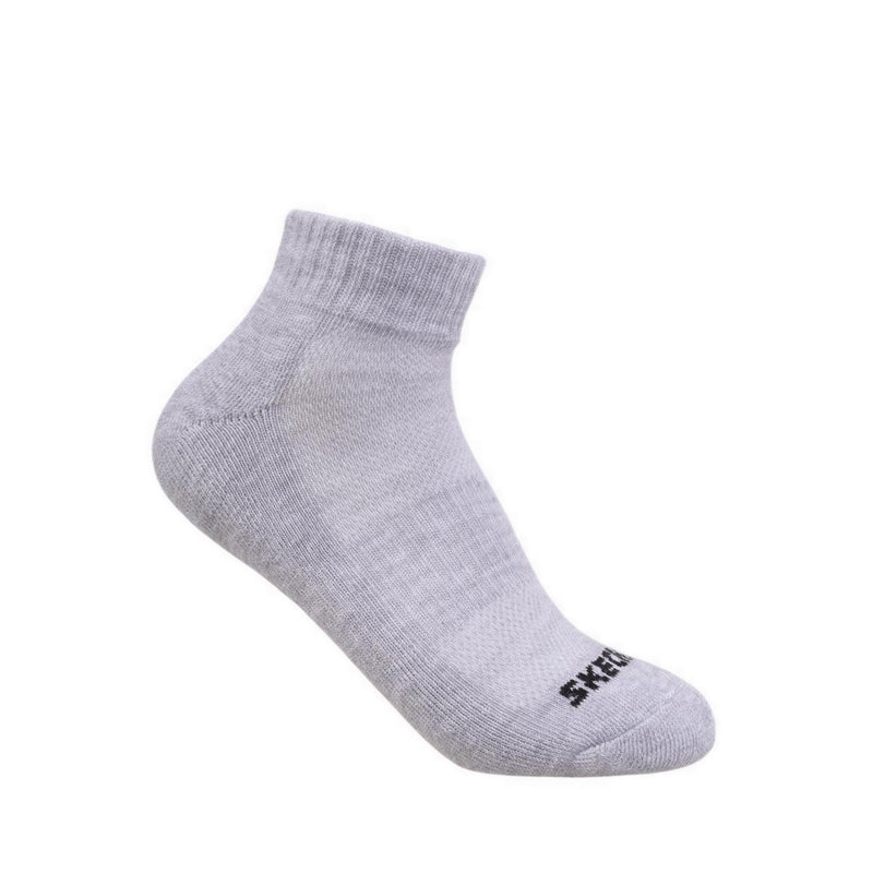 Skechers 3PK 1/2 Terry Qtr Crew Boys Socks - Black / Grey