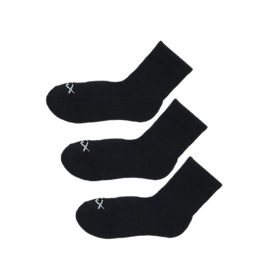 SKECHERS 3PK 1/2 TERRY CREW BOYS - BLACK