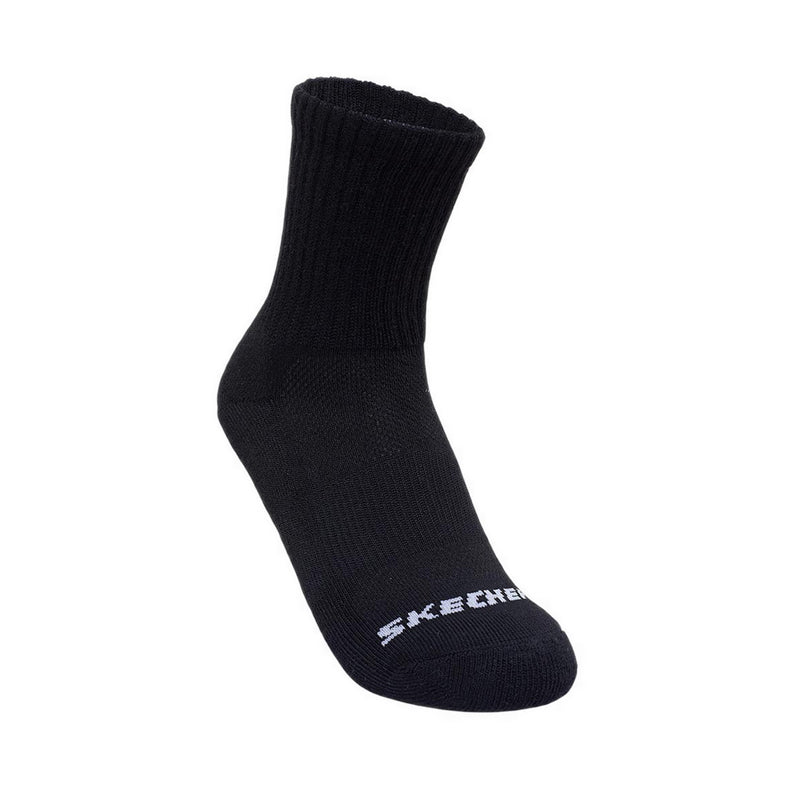 Skechers 3Pk Boys 1/2 Terry High Qtr Crew - Black