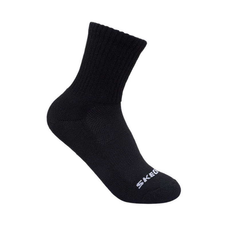Skechers 3Pk Boys 1/2 Terry High Qtr Crew - Black