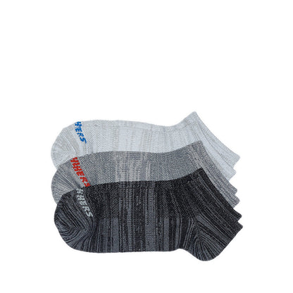 SKECHERS 3PK NON TERRY SUPERSOFT LOW CUT BOYS - GREY MIX