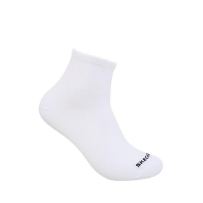 Skechers 3Pk Boys Non Terry Qtr Crew Socks - White / Grey