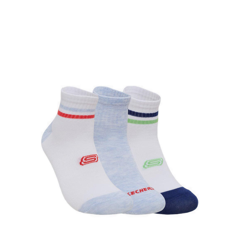 Skechers 6Pk Boys Non Terry Qtr Crew - White / Blue