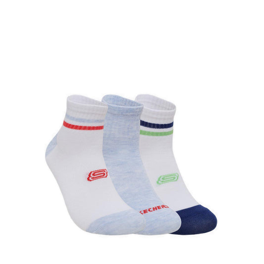 Skechers 6Pk Boys Non Terry Qtr Crew - White / Blue
