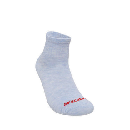 Skechers 6Pk Boys Non Terry Qtr Crew - White / Blue