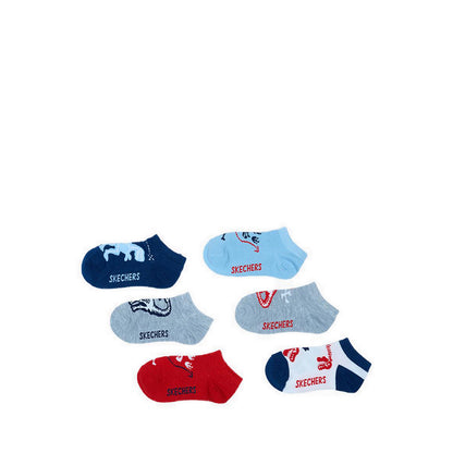 Skechers 6Pk Boys Non Terry Low Cut - Navy Combo