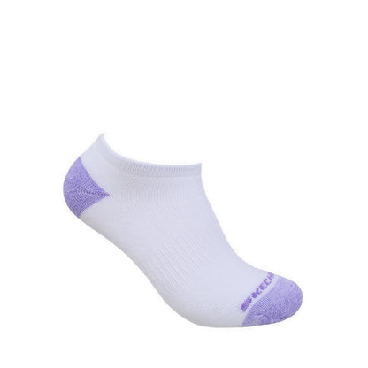 Skechers 3Pk Girls Full Terry No Show Socks - White / Pink