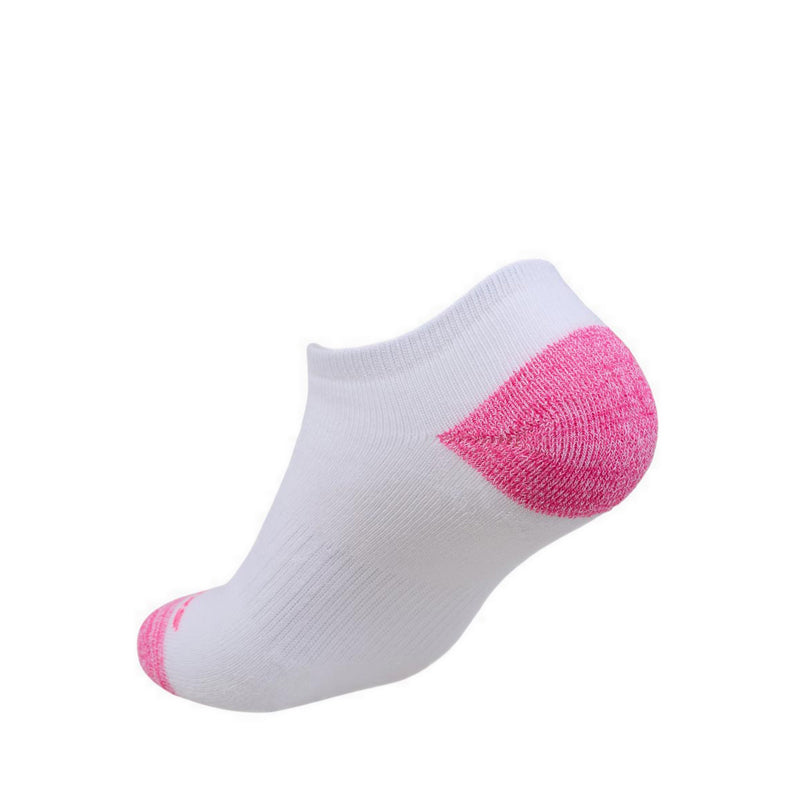 Skechers 3Pk Girls Full Terry No Show Socks - White / Pink