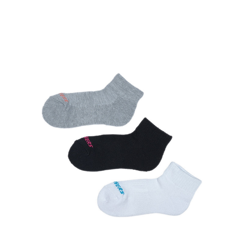 SKECHERS 3PK GIRLS 1/2 TERRY QUARTER CREW GIRLS - MIXED COLOR