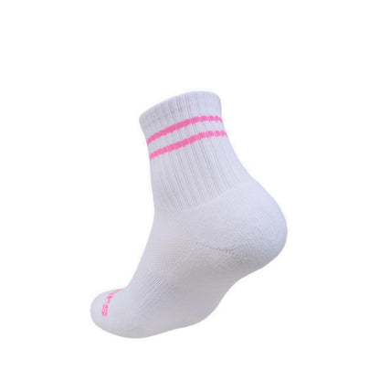 Skechers 3Pk Girls 1/2 Terry High Qtr Crew - White / Bright