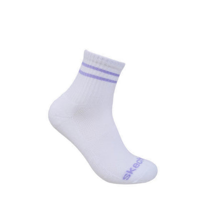 Skechers 3Pk Girls 1/2 Terry High Qtr Crew - White / Bright