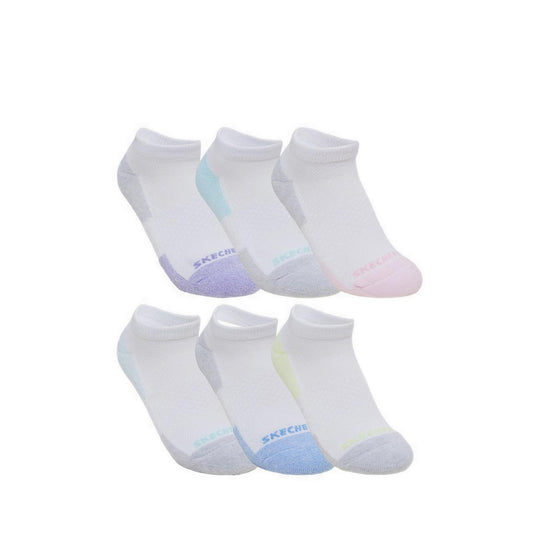 Skechers 6Pk Girls 1/2 Terry Low Cut - White